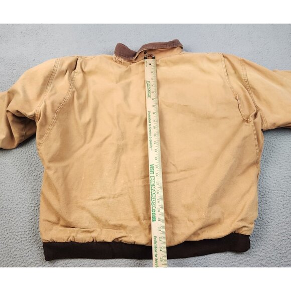 Vintage Quilt Lined Canvas Workwear Sante Fe Jacket Men's 2XL Corduroy Collar - Picture 14 of 16